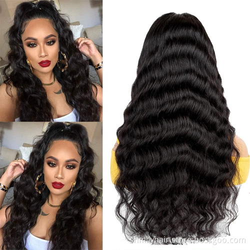 Human Hair Lace Front Wigs Loose Deep Wave Wig Bleached Knots Pre plucked Swiss HD Lace Raw Indian Hair Wigs For Black Women